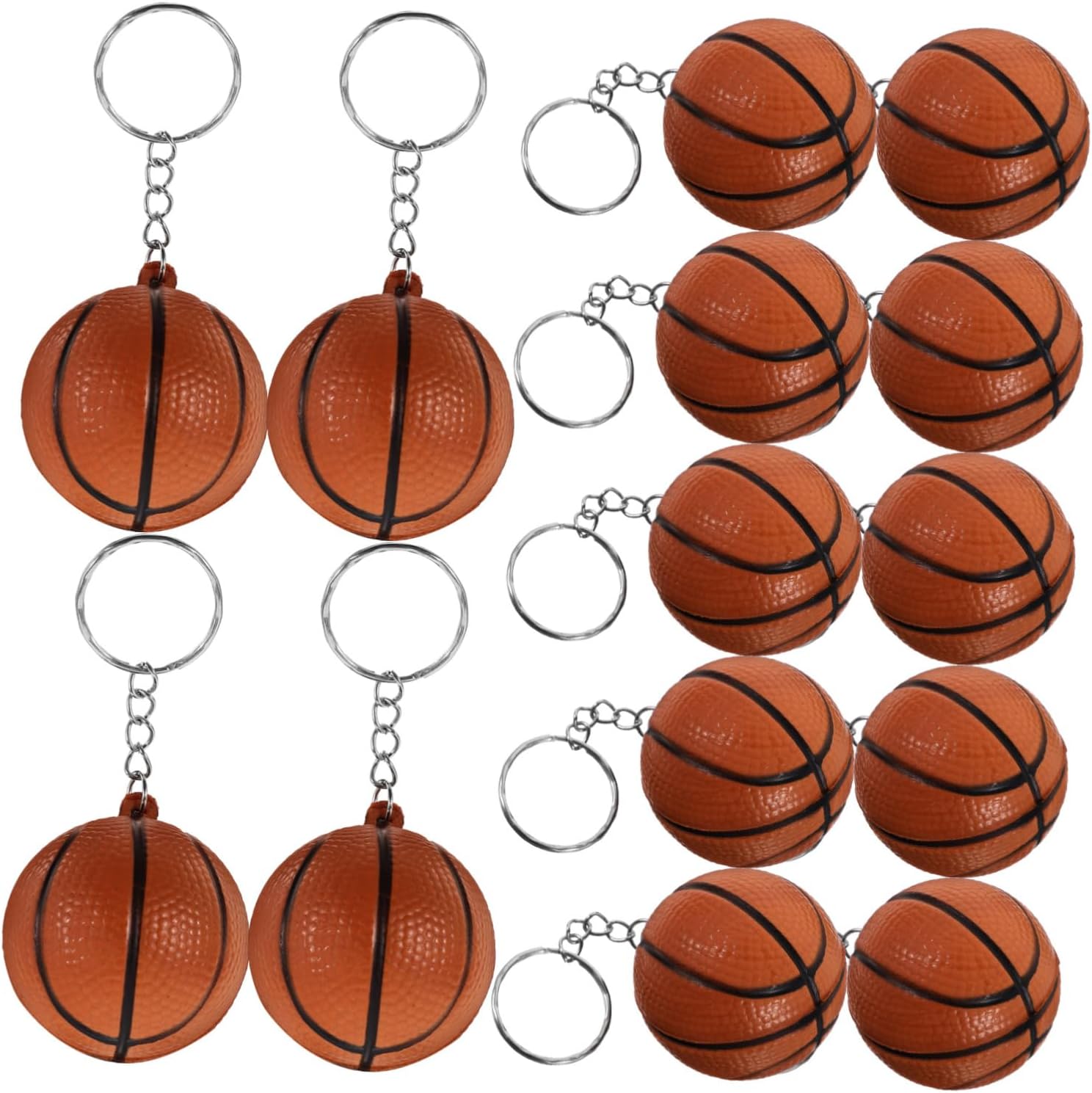 12Pcs Basketball PU Keychains for Backpacks and Bags