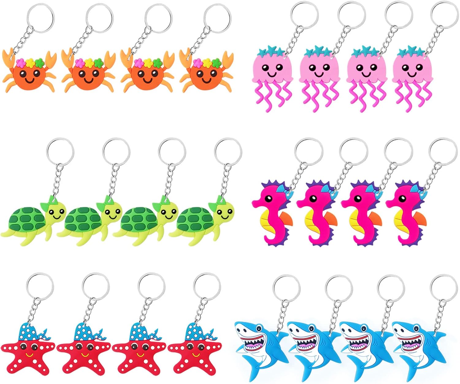 CiciBear 24 Pack Sea World Keychains for Parties