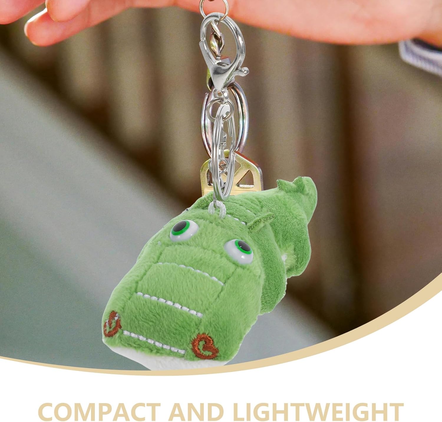 LOGOFUN 2PCS Crocodile Plush Keychain Soft Animal Toy Keyrings