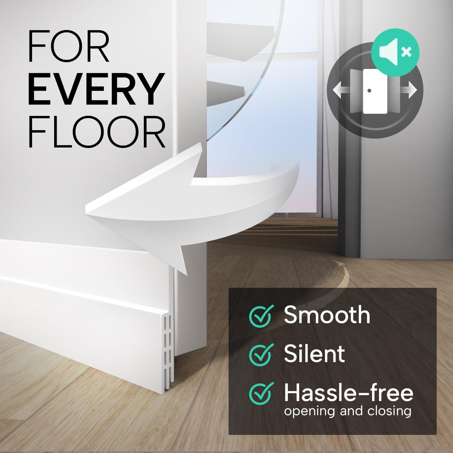 Vellure Door Draft Stopper - Premium Door Sweep 5x39 White