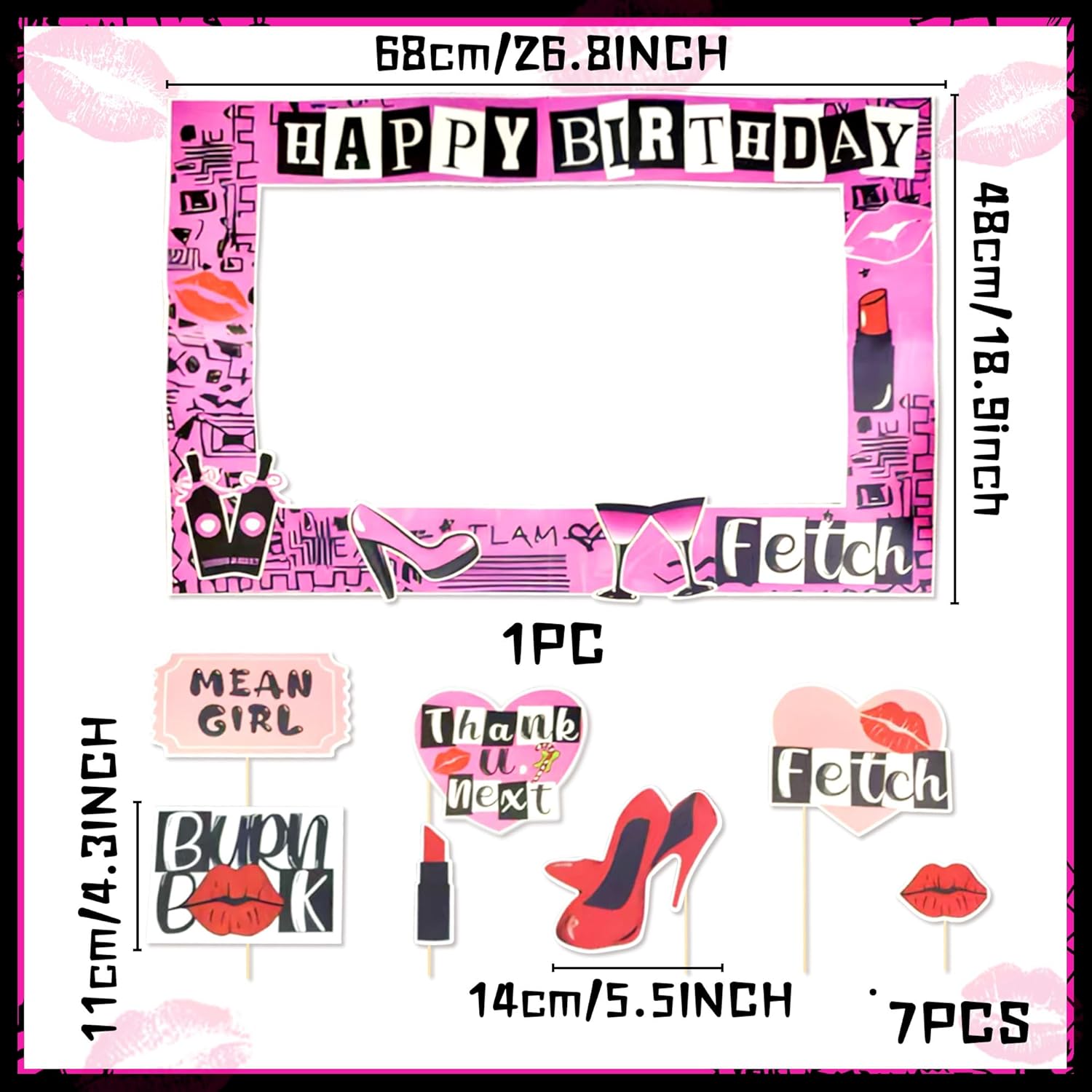 LaVenty Mean Girl Party Decor Photo Booth Frame