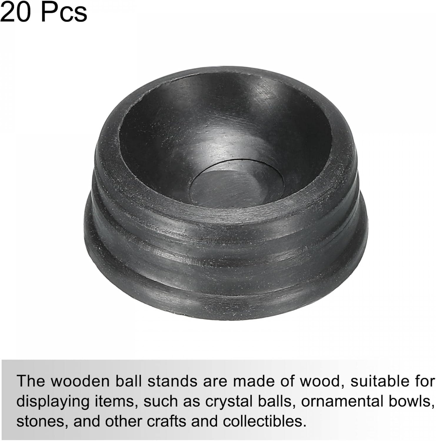 MECCANIXITY Crystal Ball Display Stand Black 3cm Diameter Pack of 20