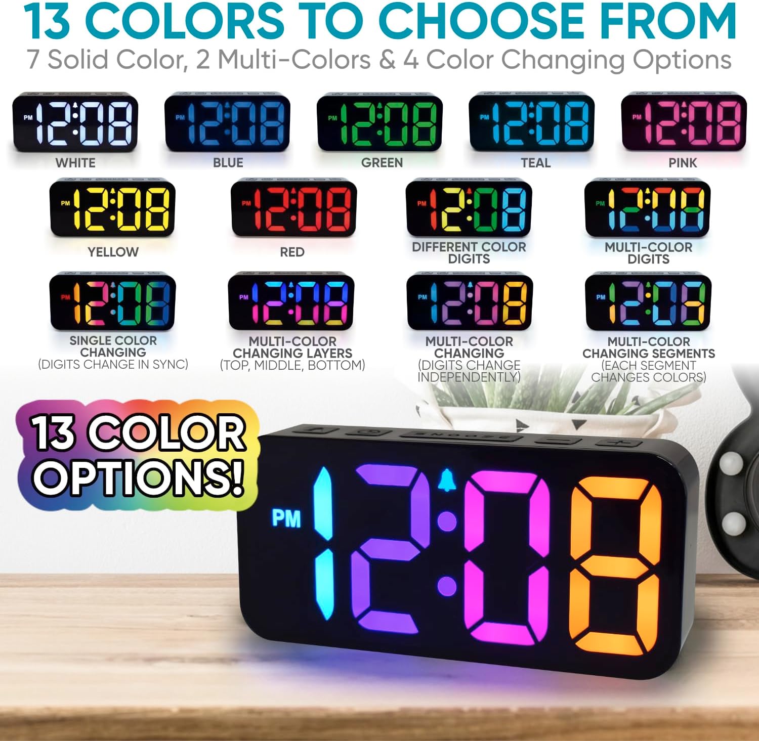 Westclox Digital Alarm Clock with RGB Display