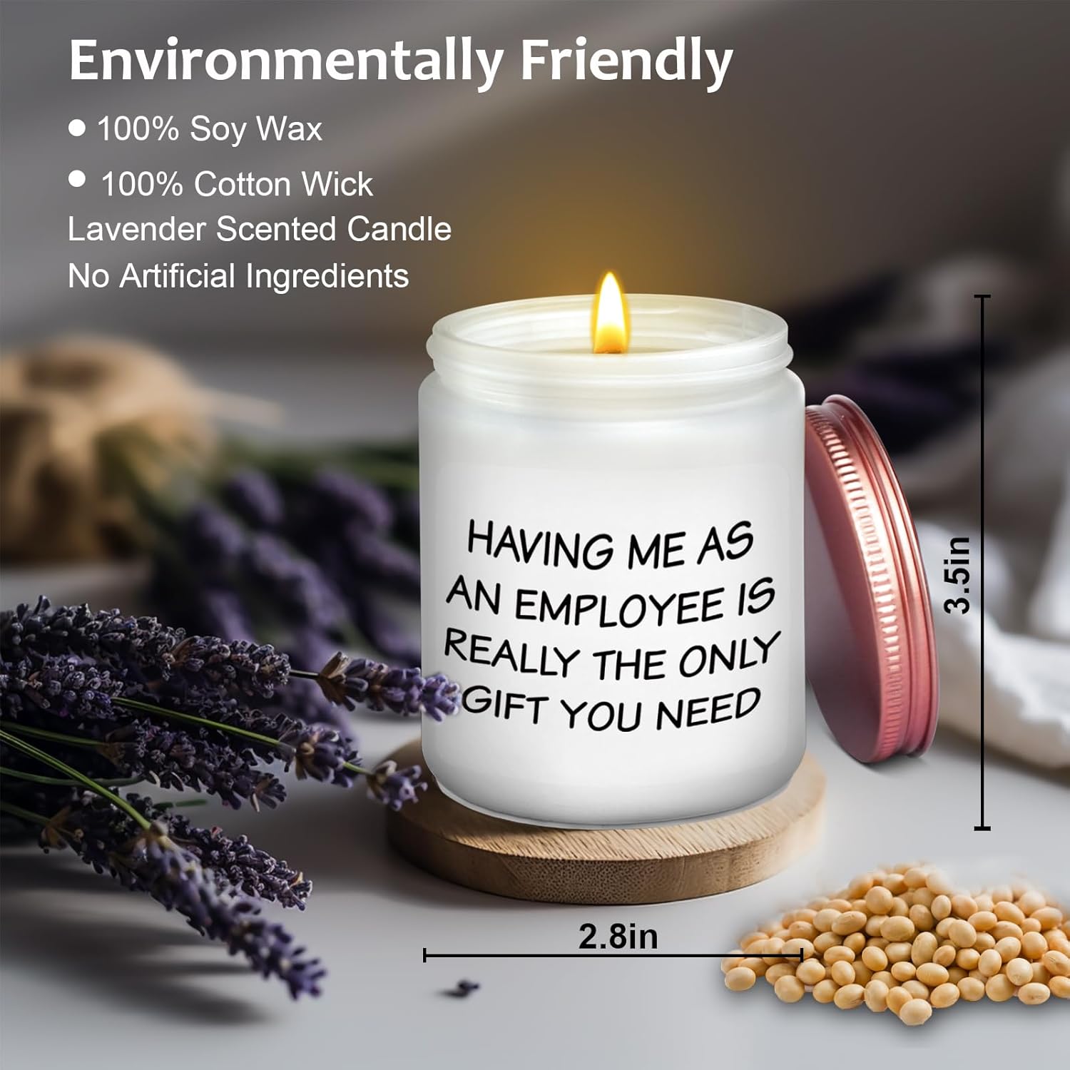Boss Birthday Gifts for Women Men Lavender Scented Jar Candle