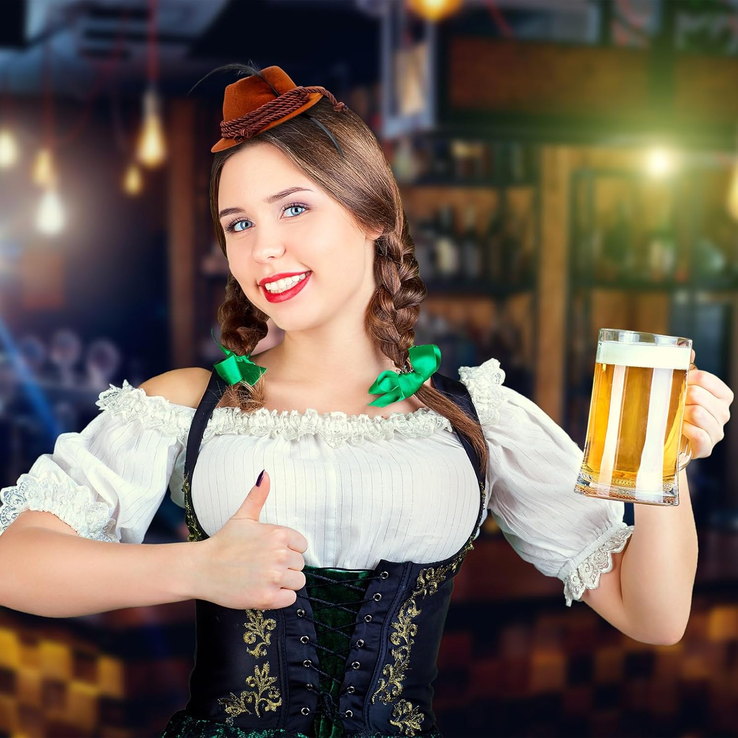 4 Pcs Oktoberfest Headbands with Feathers for Costume Party