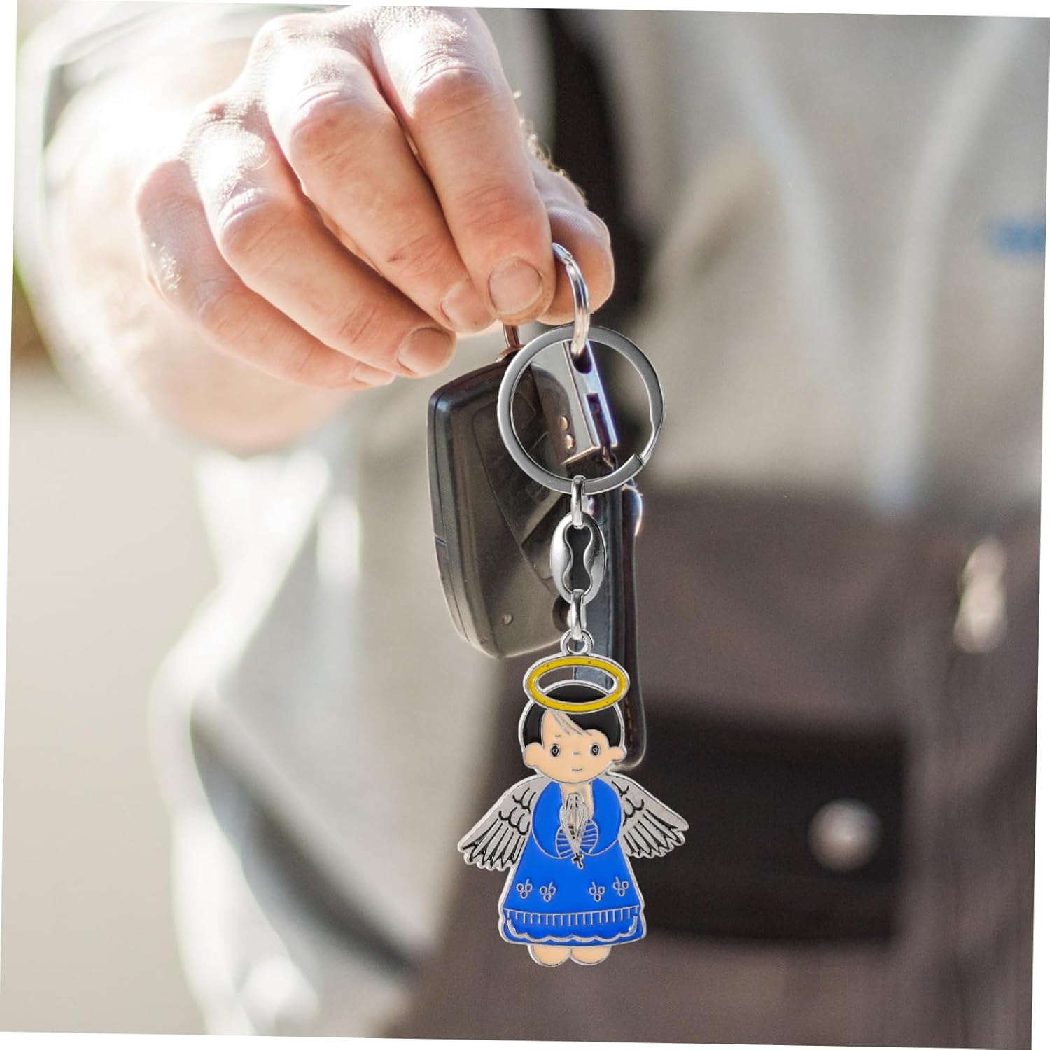 Merryhapy 6pcs Angel Keychain Set for Backpack and Wallet
