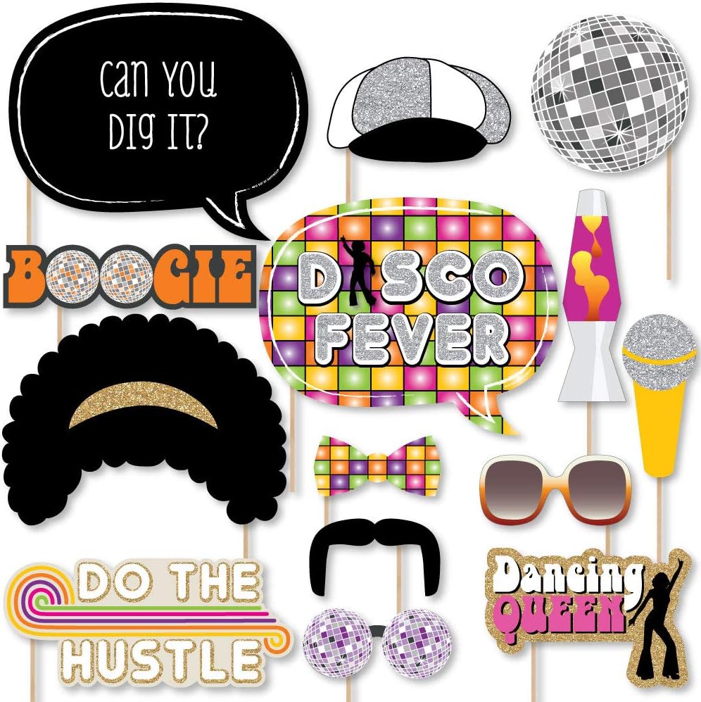 Big Dot of Happiness 70s Disco Photo Props Kit