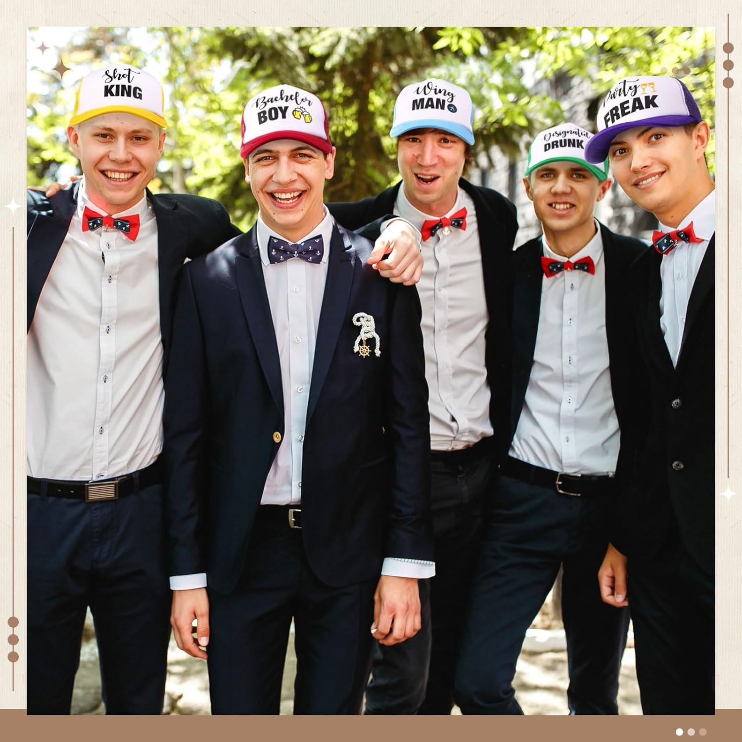 JaGely 7 Pcs Funny Groom Trucker Hats Set