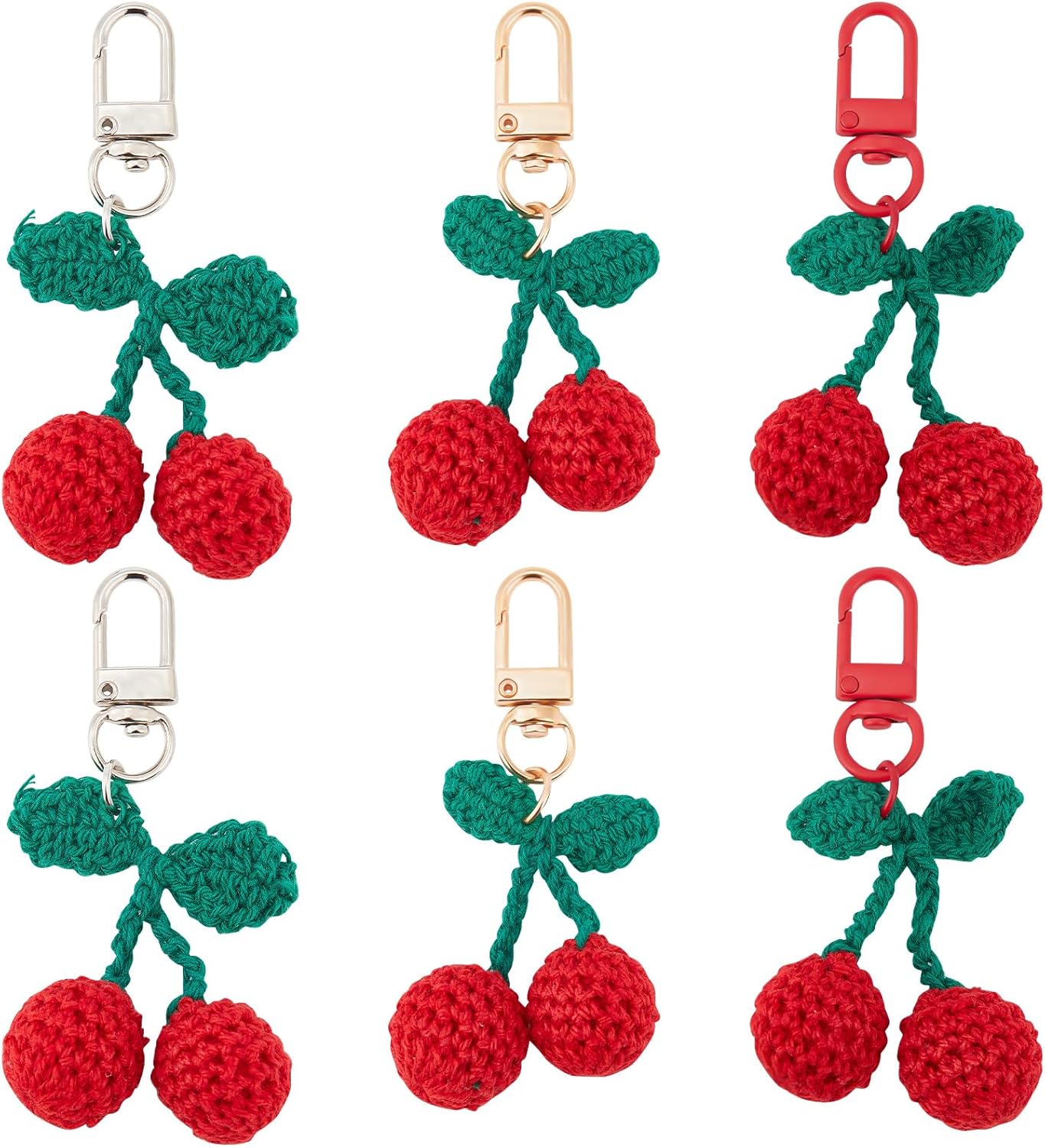 CRASPIRE 6Pcs 3 Color Enamel Keychain Set