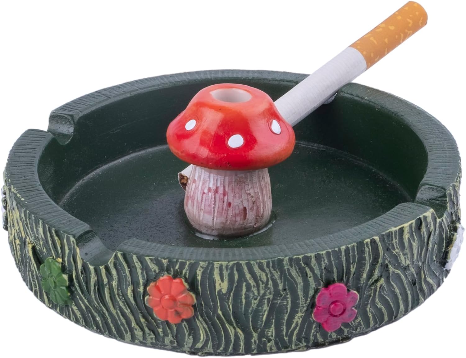 Cute Mushroom Resin Ashtray for Cigarettes Green Design