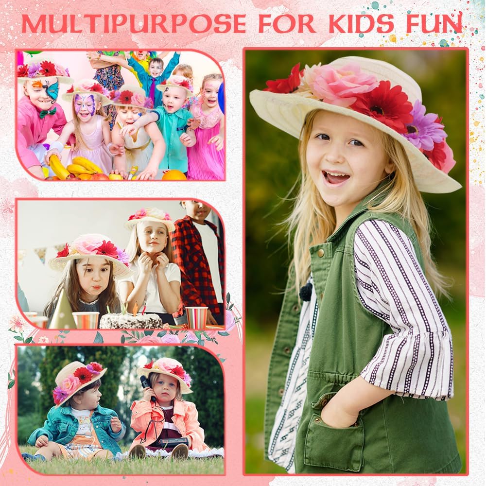 VoizVony 297 Pcs DIY Tea Party Hats for Girls