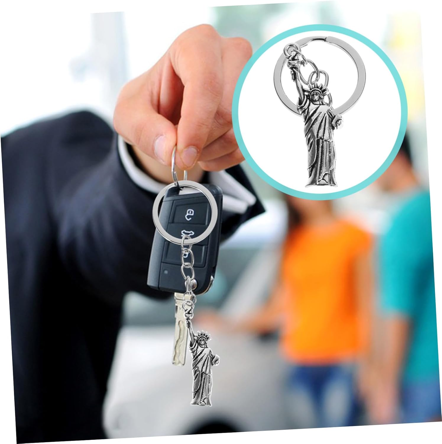 Amosfun 8PCS Statue of Liberty Keychain Set
