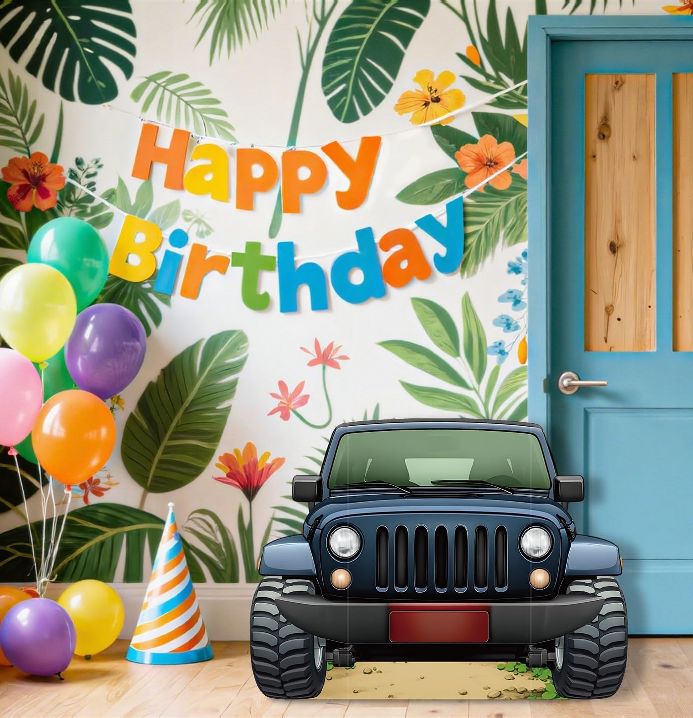 Jungle Safari Off-Road Vehicle Cardboard Cutout