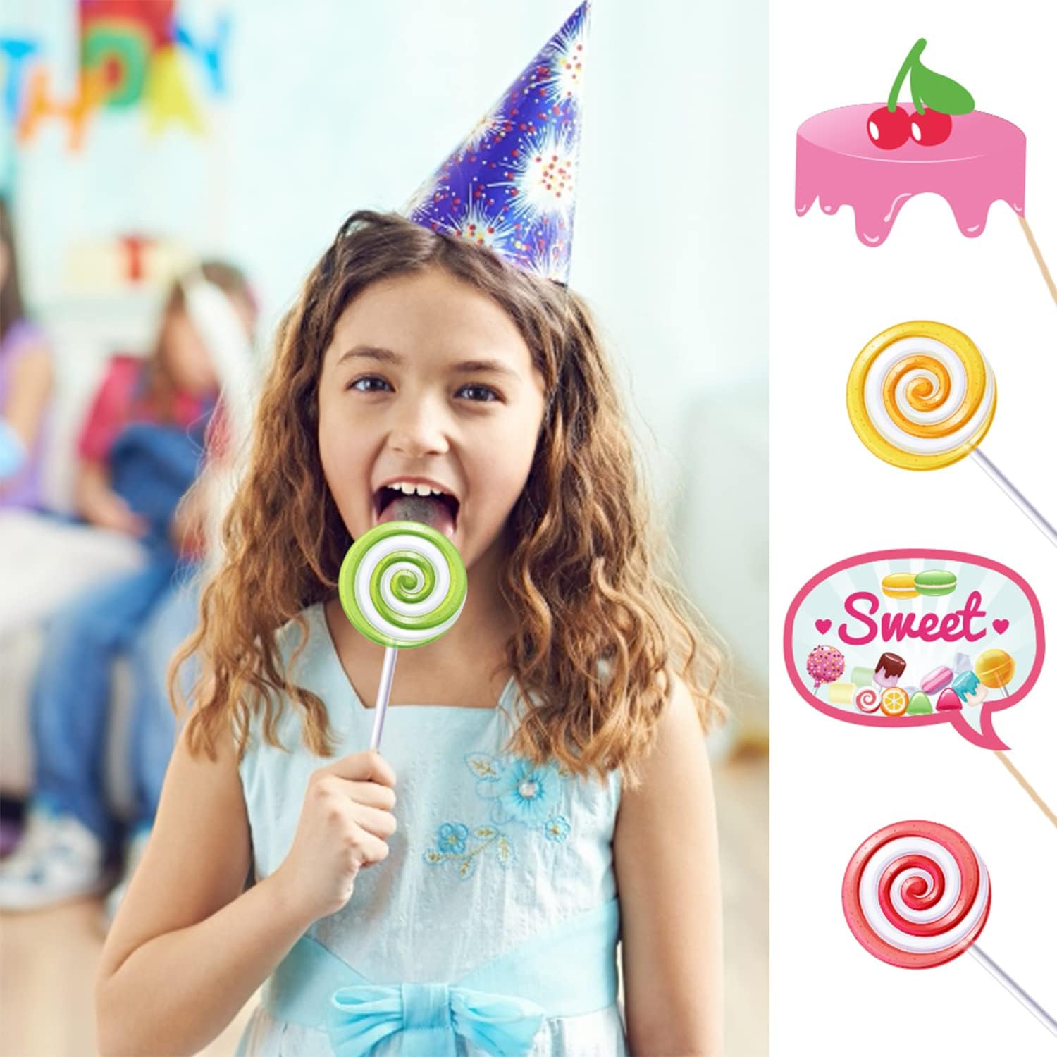 25 Pcs Candy Photo Booth Props with Stick