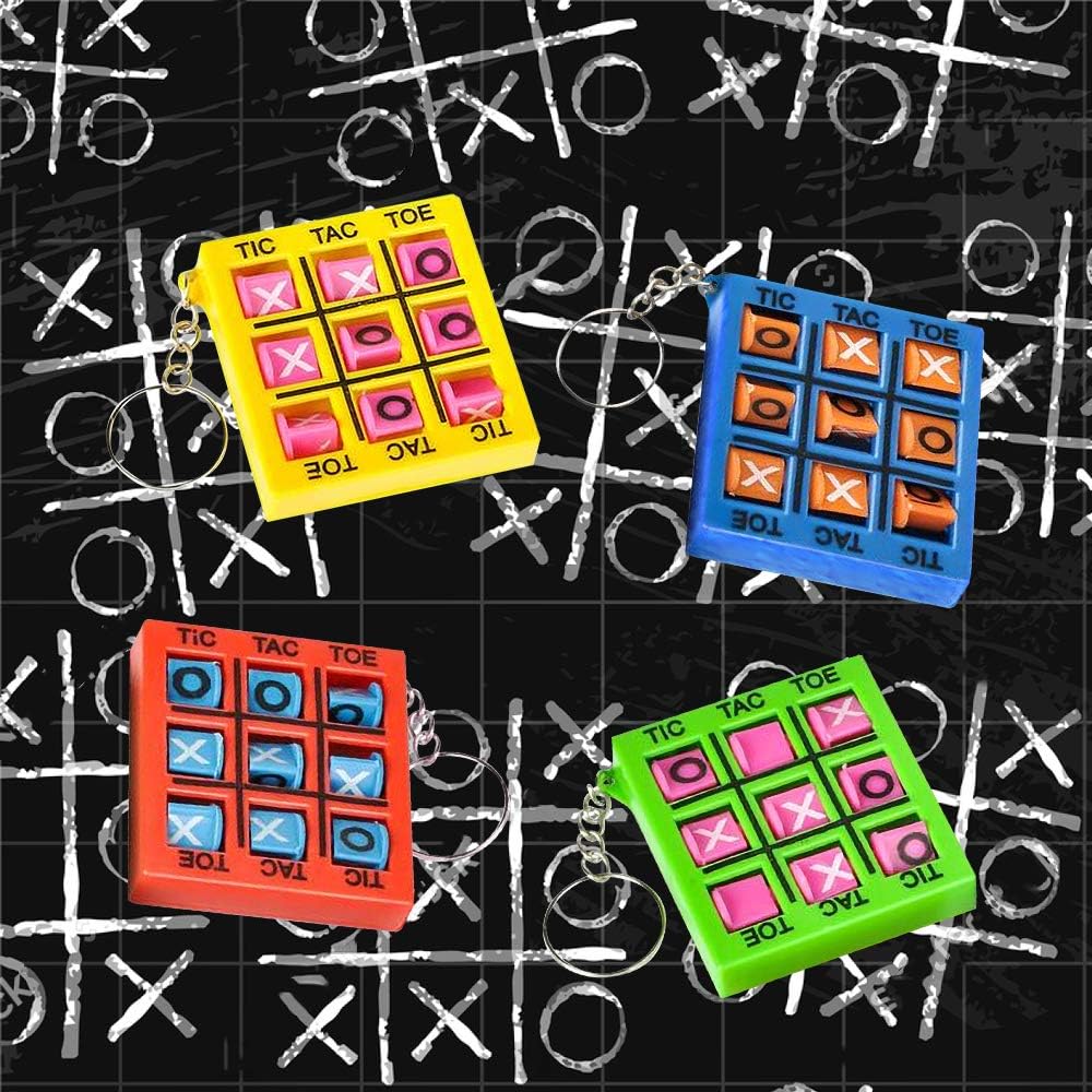 ArtCreativity 2 Inch Tic Tac Toe Keychains Set of 12