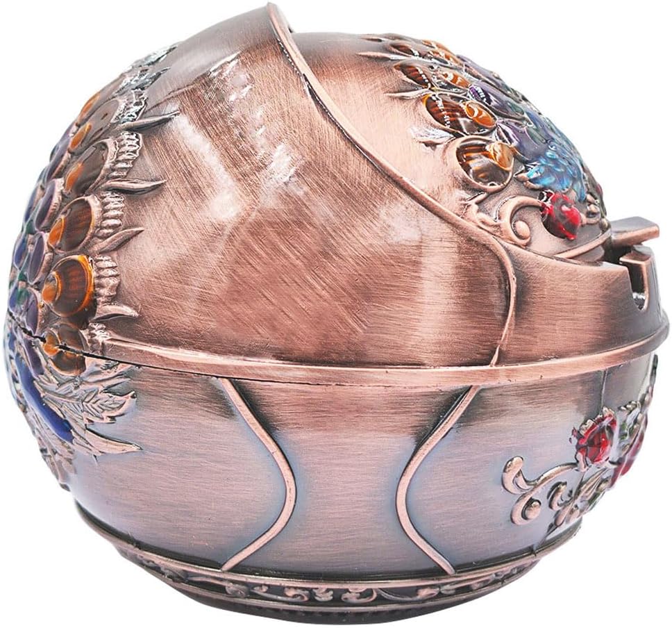 Hourwof Smokeless Ashtray with Lid Copper