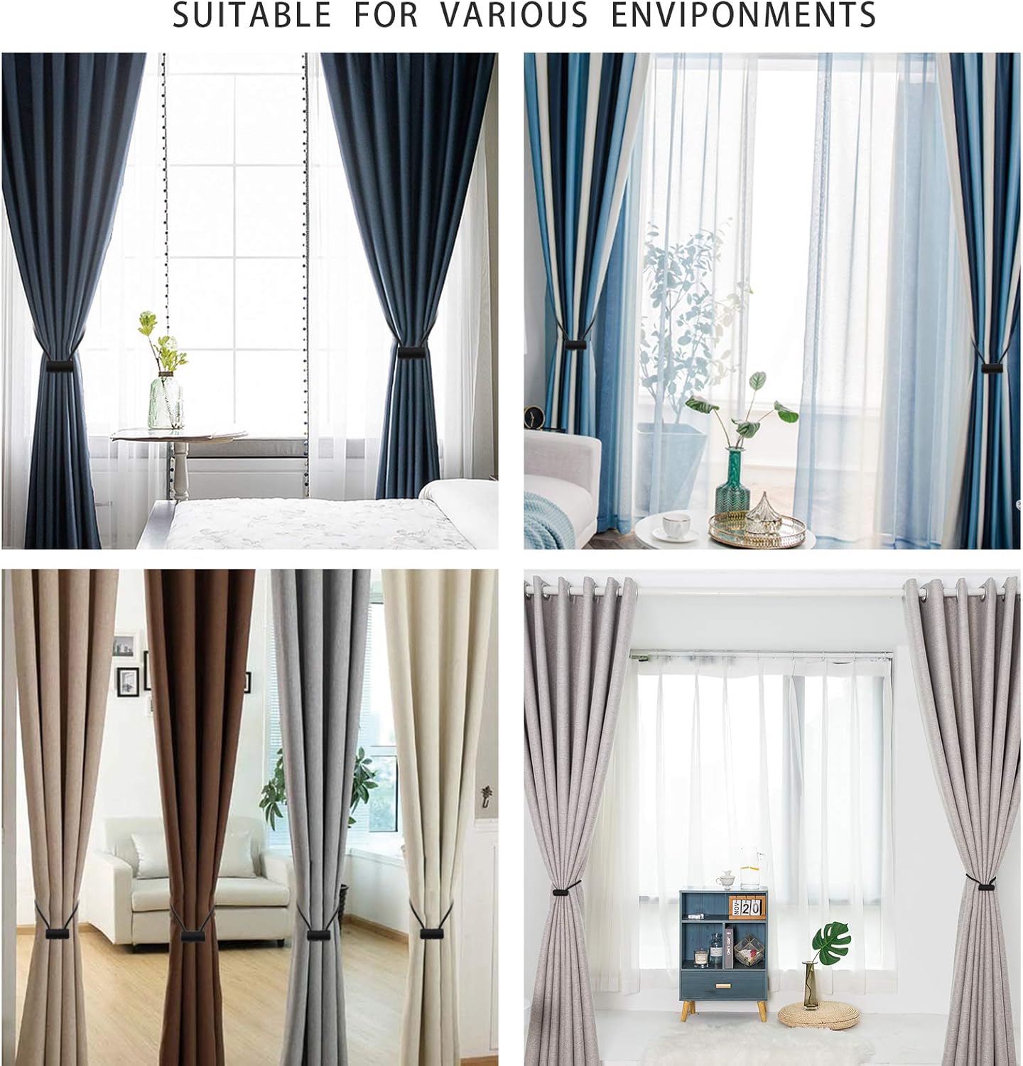 Modern Curtain Tiebacks with Strong Magnetic Hold