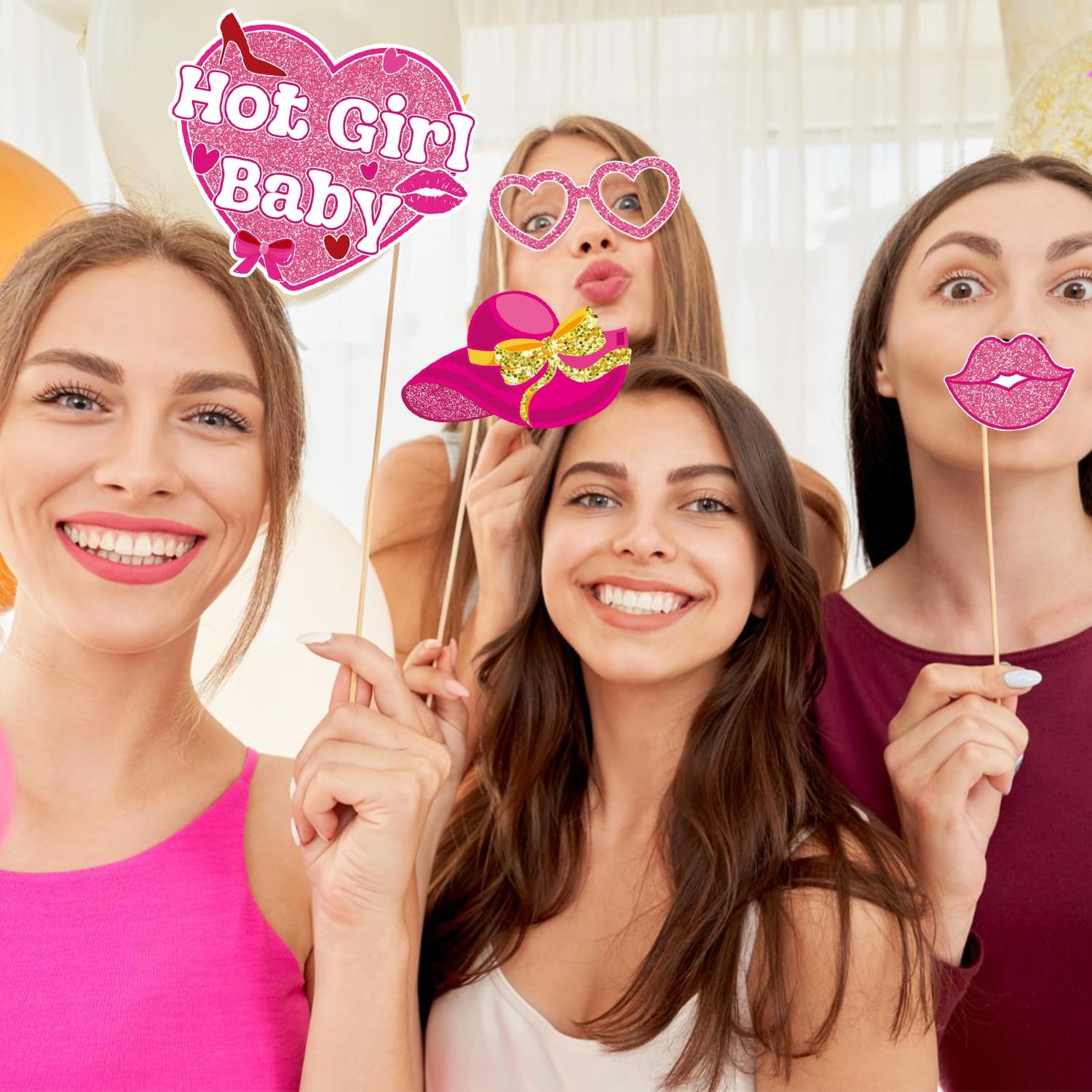 Hot Pink Girls Birthday Photo Booth Props