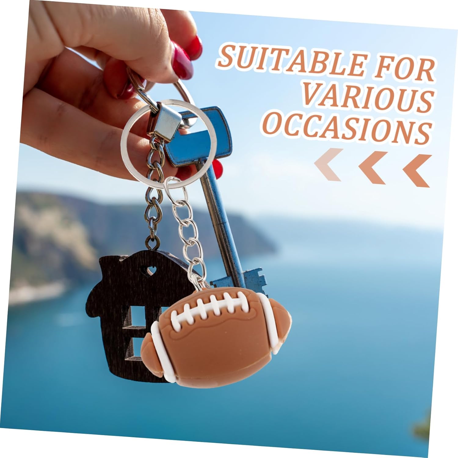 2PCS Mini Sports Balls Football Keychain for Boys