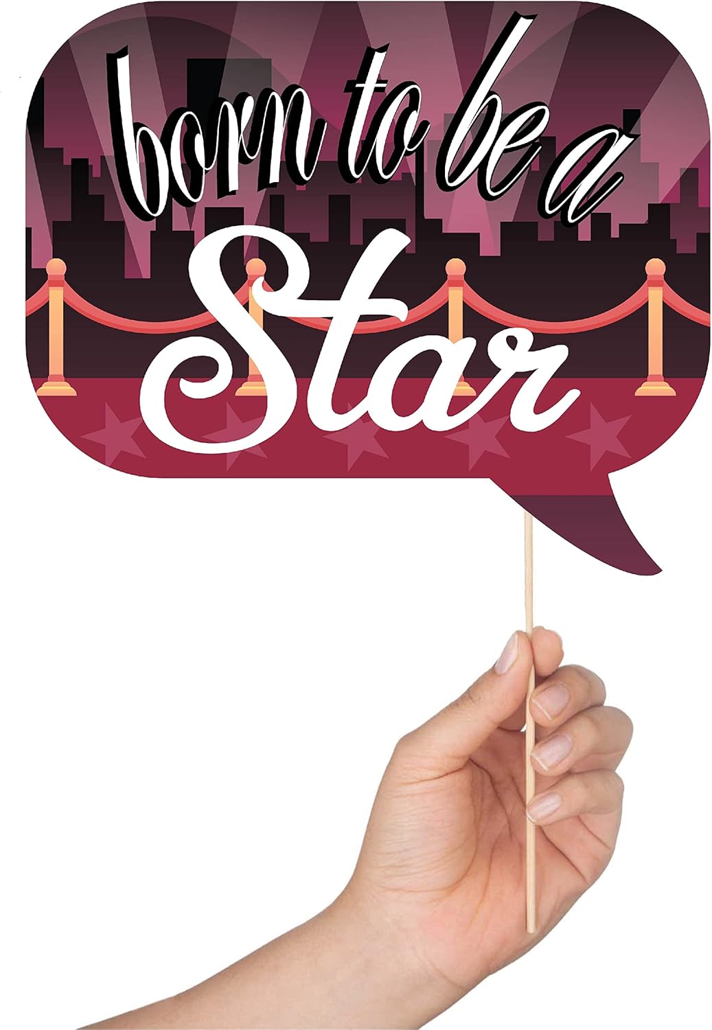 Hollywood Photo Booth Props - 41-Piece Set with Sign and Sticks