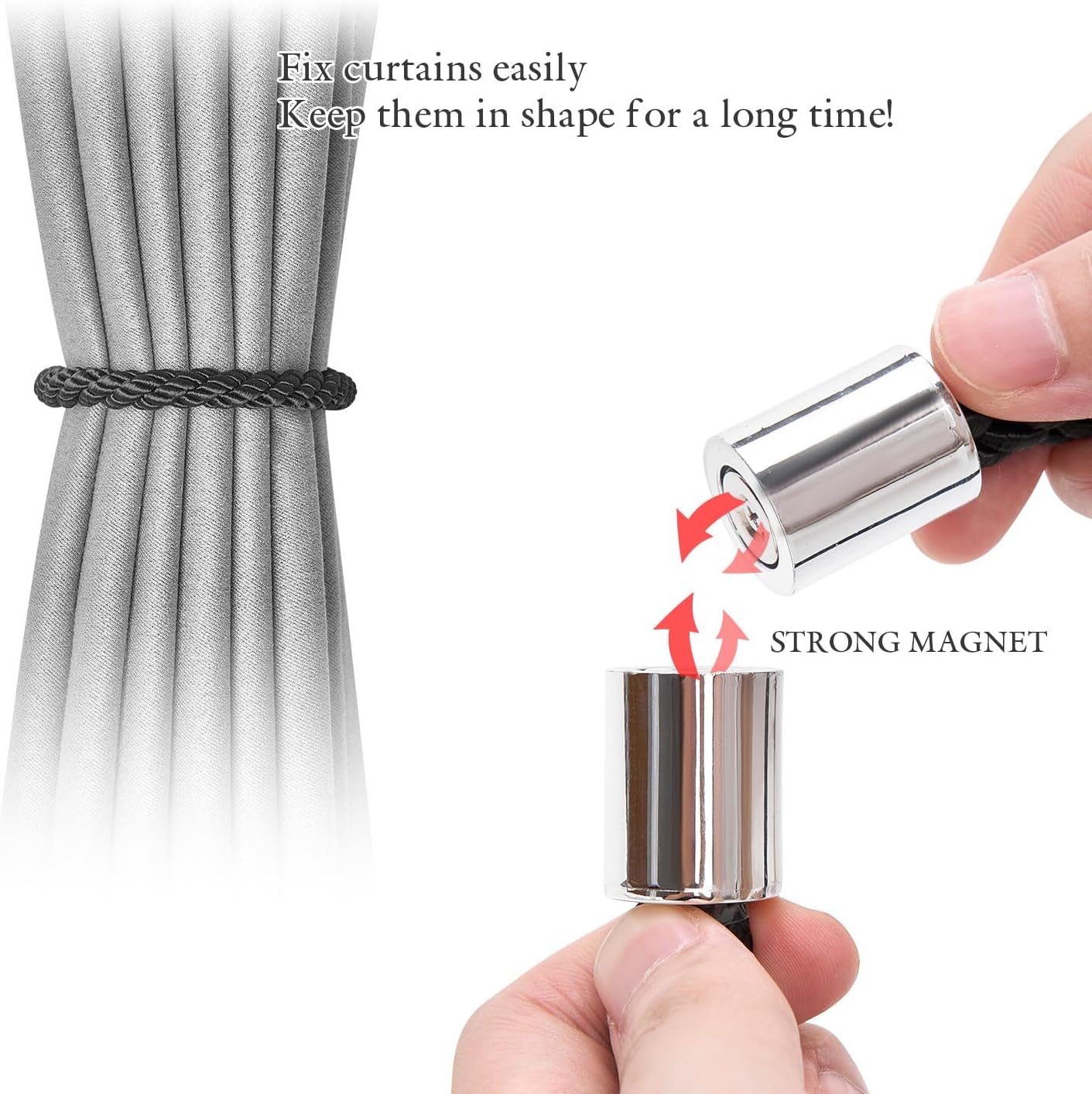 NICEEC 2 Pack Magnetic Curtain Tiebacks Modern Design