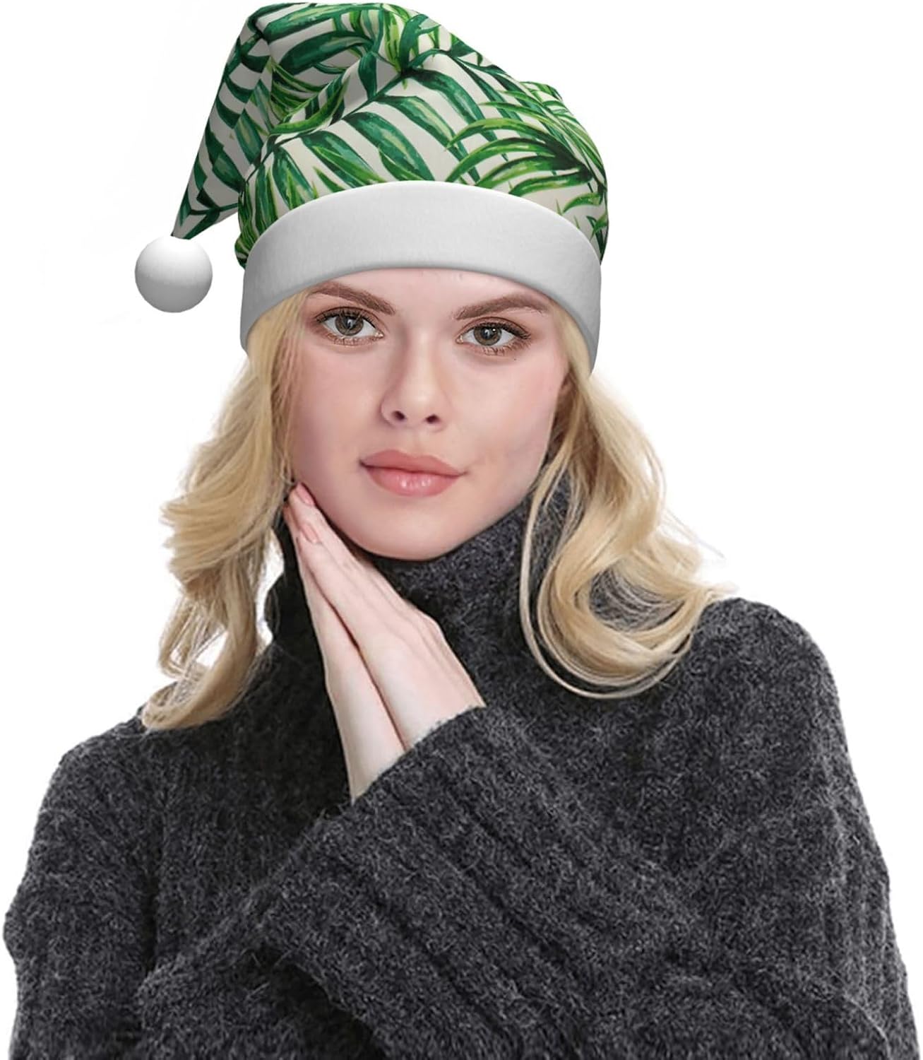 Qin Zheng Banana Leaf Santa Hat Christmas Gift for Women