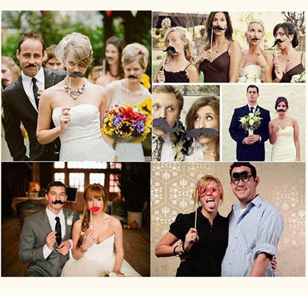 58 Piece Photo Booth Prop Set with Funny Costumes and Hats