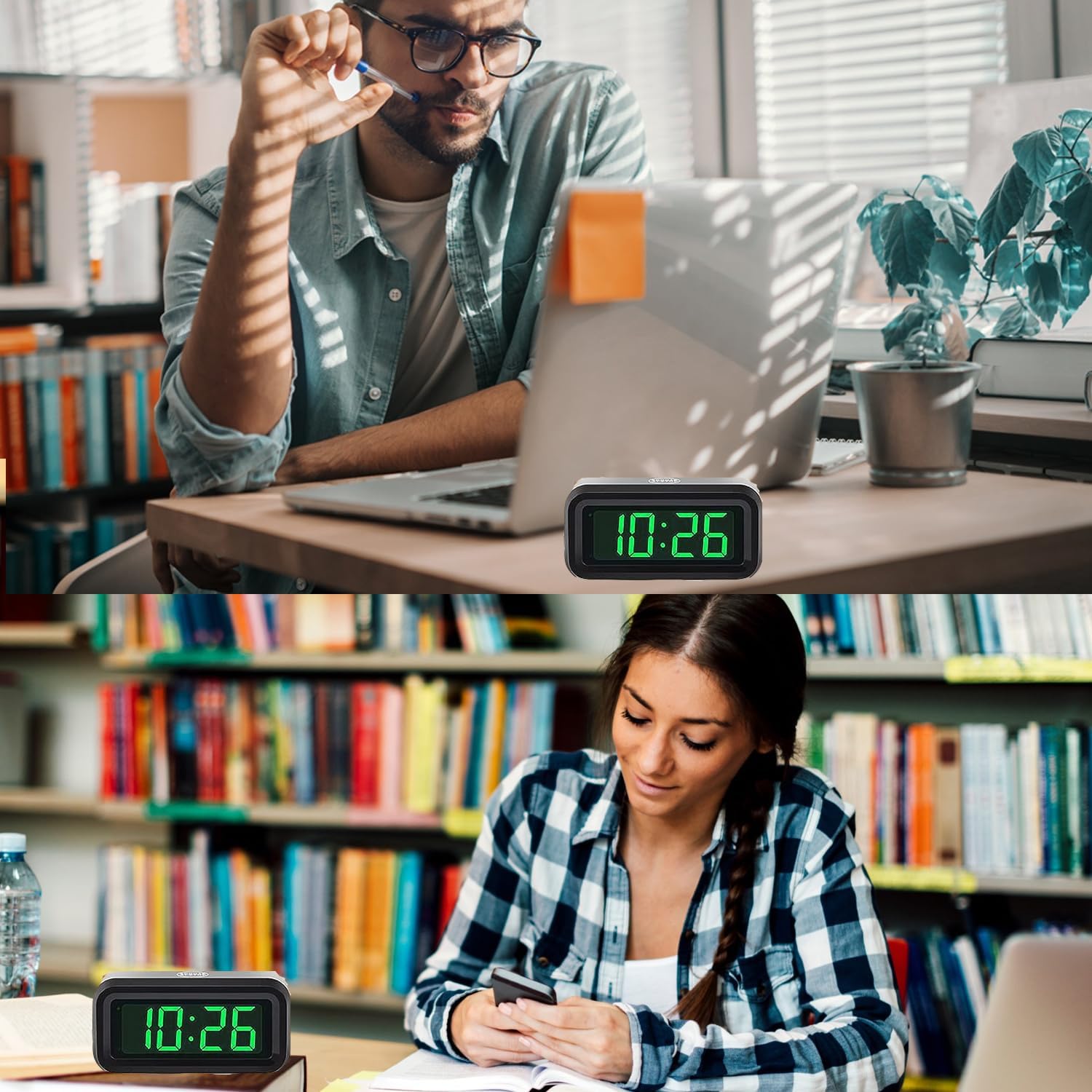 Supledck Digital Alarm Clock with 3 Brightness Levels and 12 Inchr LED Display