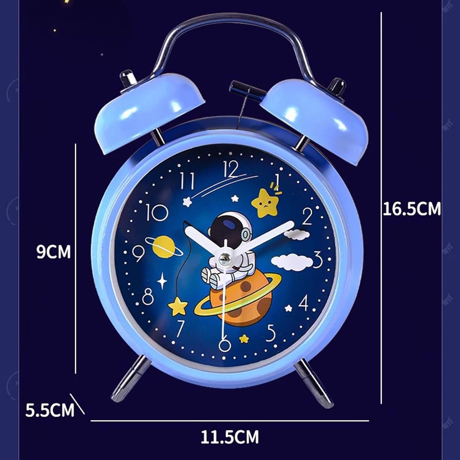 Double Bell Alarm Clock Rechargeable and Luminous