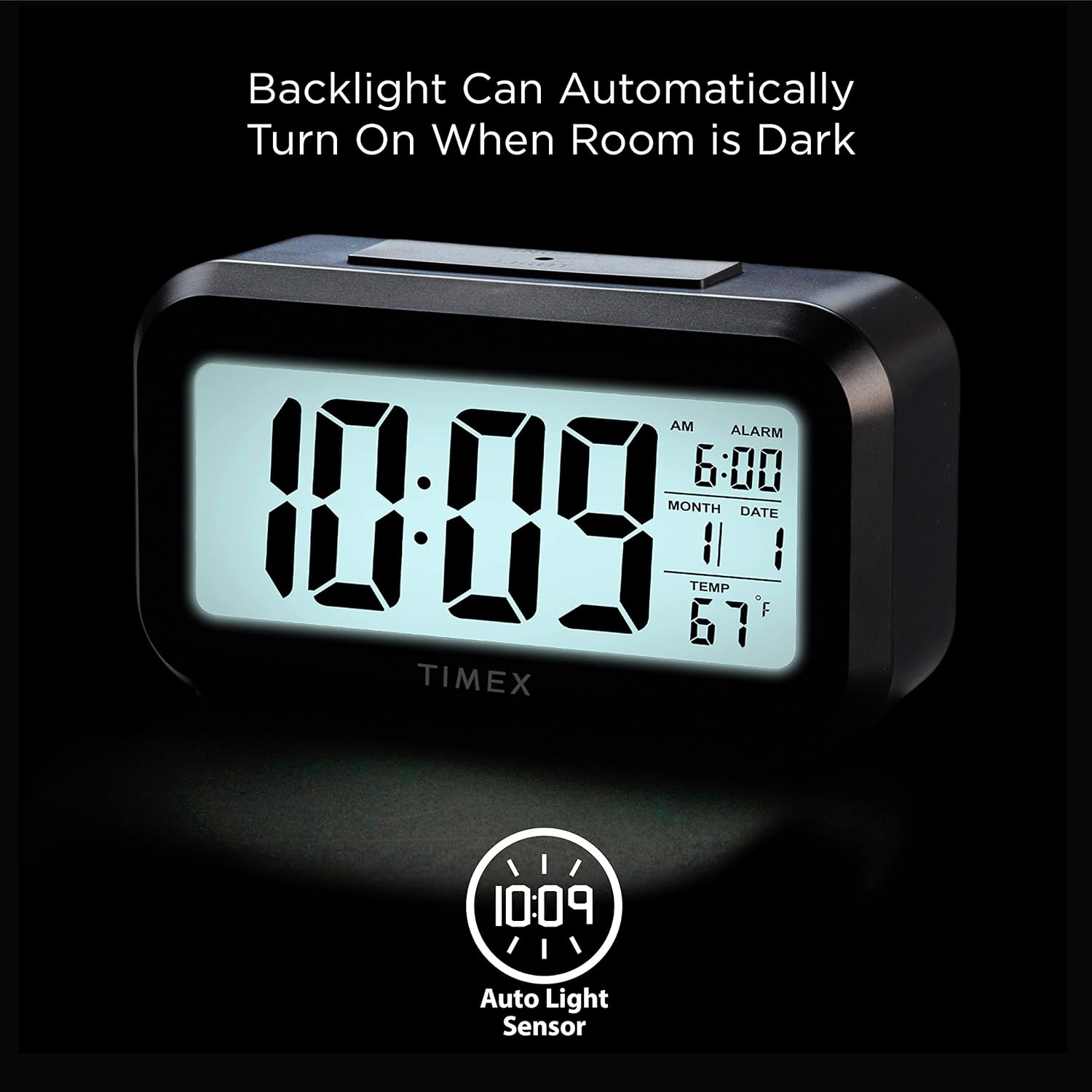 Timex Alarm Clock with Temperature Sensor and Large Display