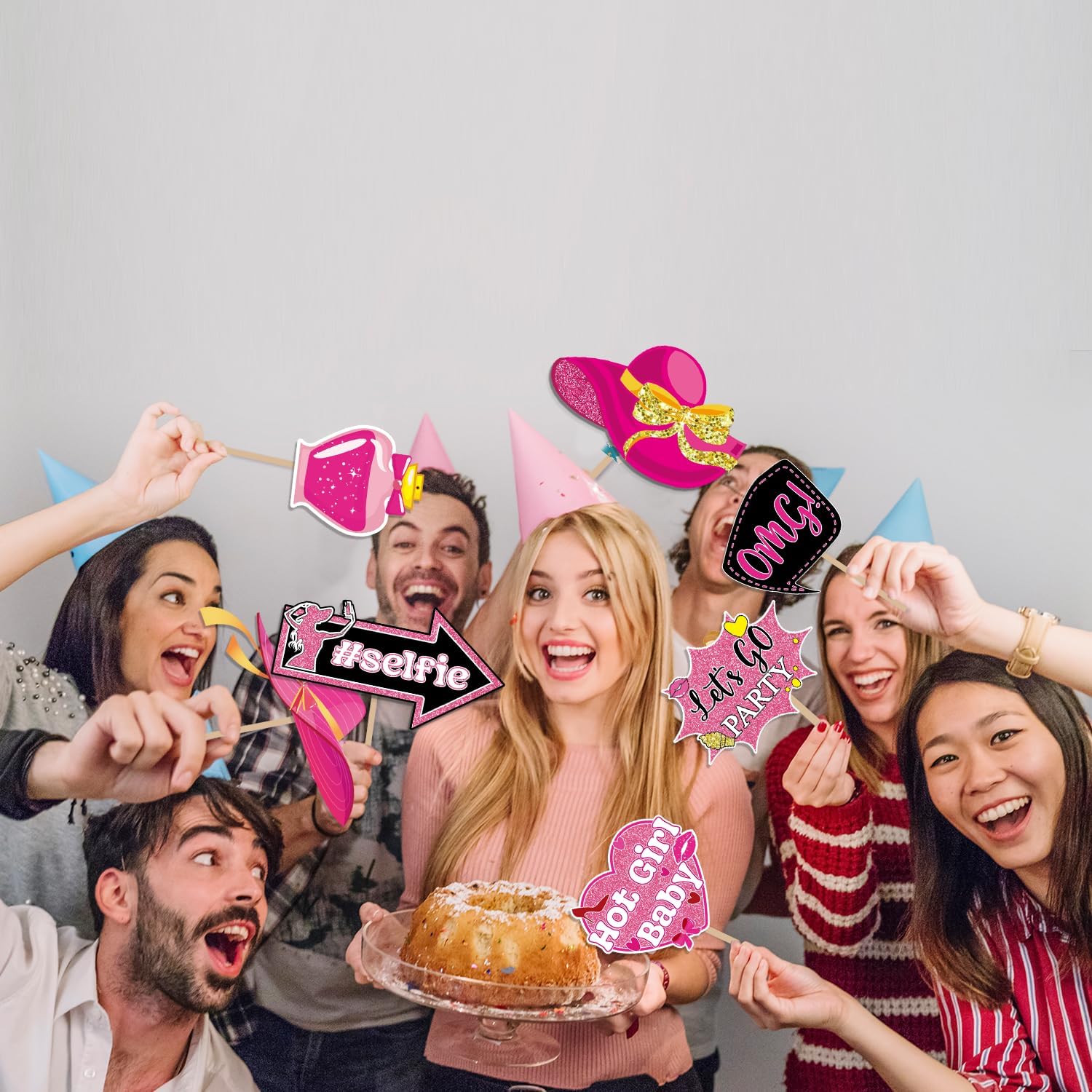 Hot Pink Girls Birthday Photo Booth Props
