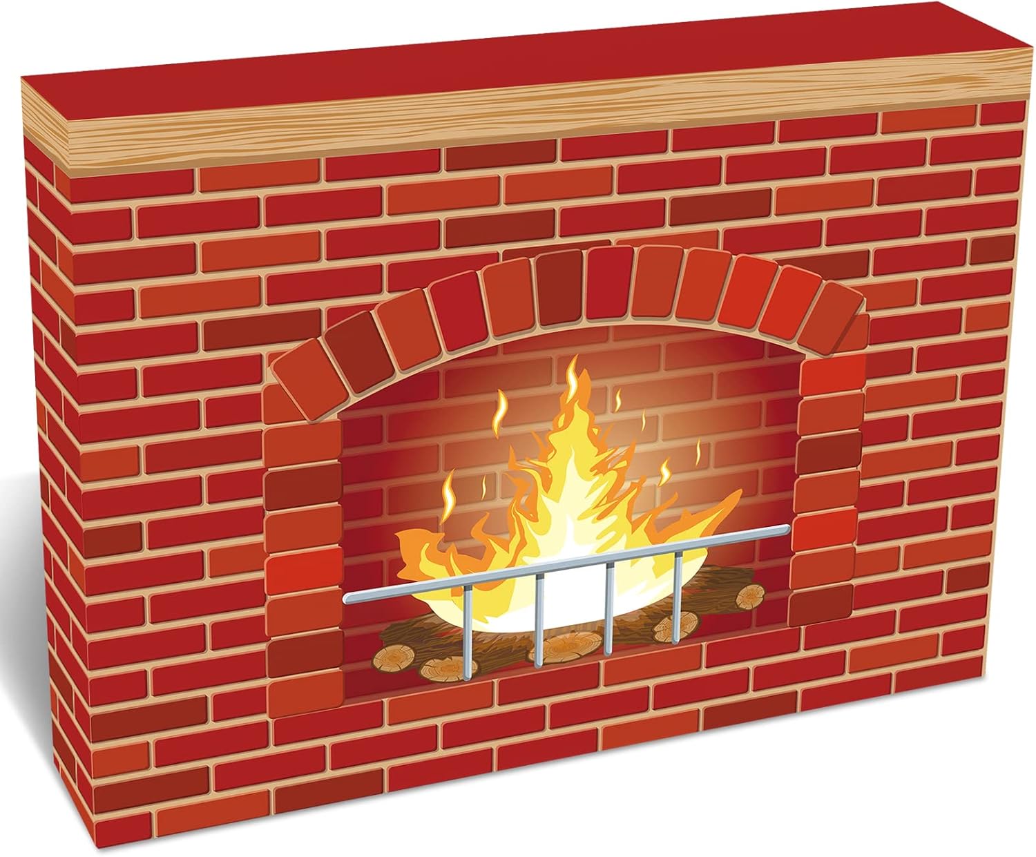 Geyee Christmas Cardboard Fireplace Decor