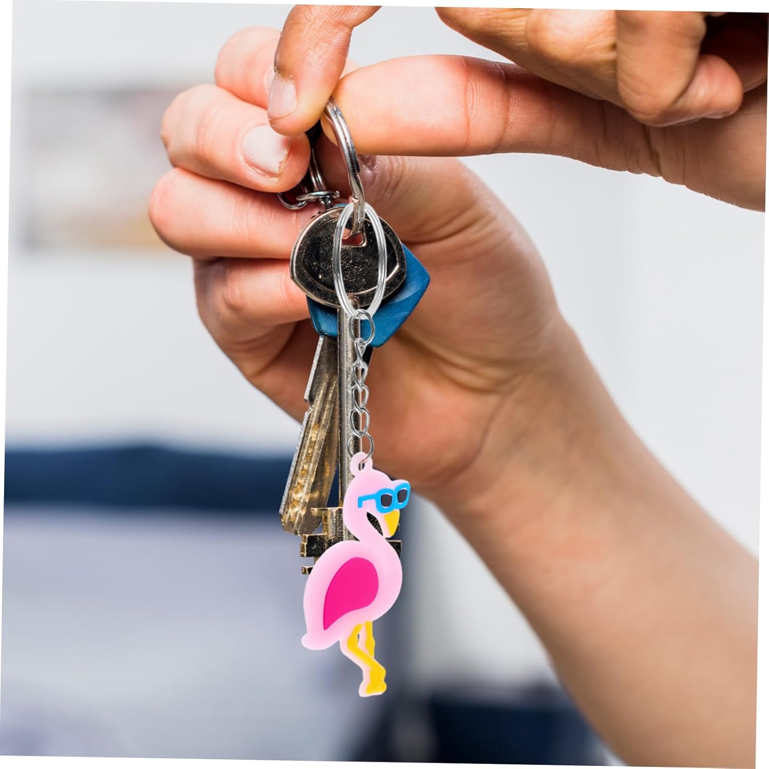 Zerodeko 12pcs Flamingo Keychain Set