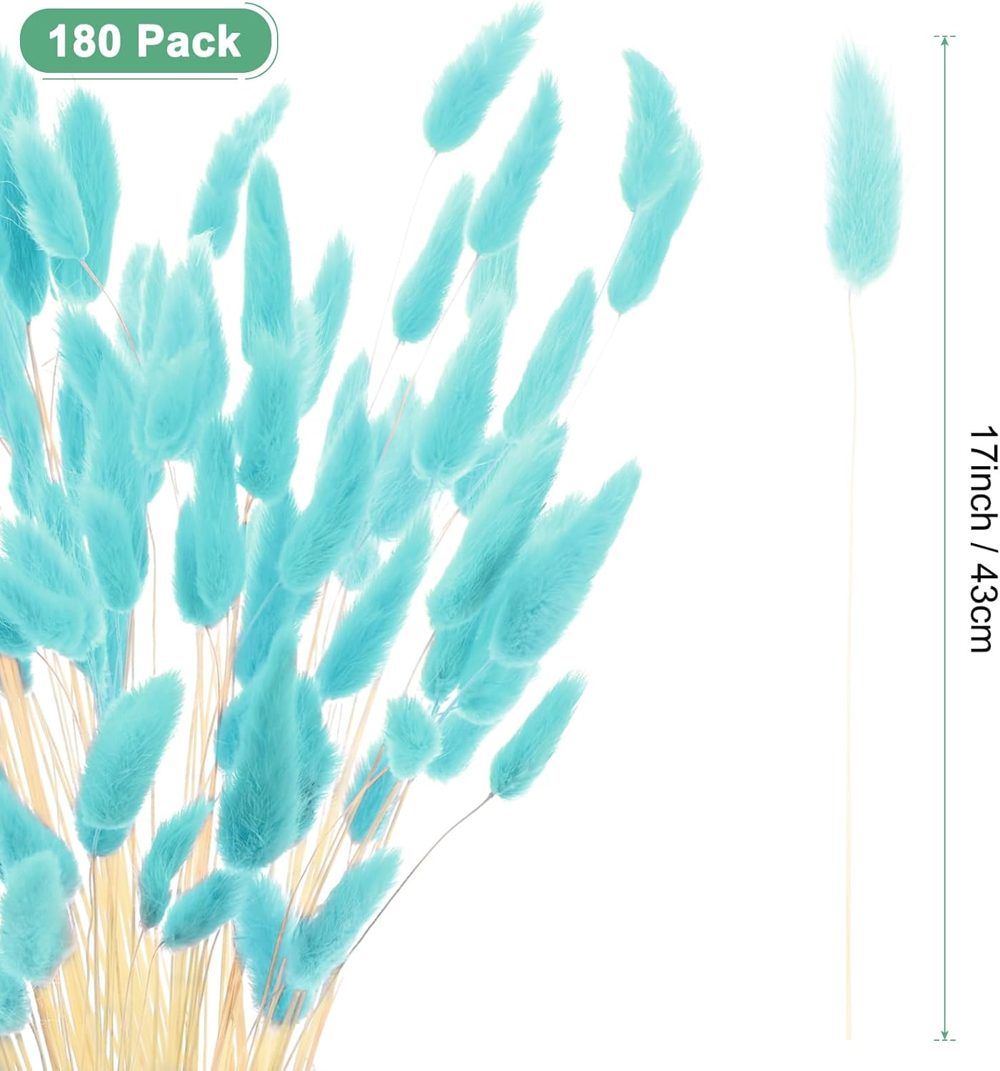 180-Pack Blue Fluffy Bunny Tail Grass Decor