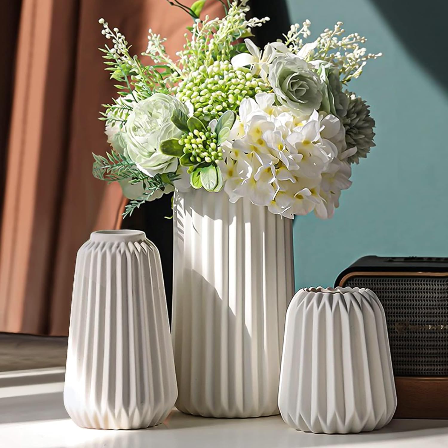Modern Ceramic Vases Set of 3 for Home Decor
