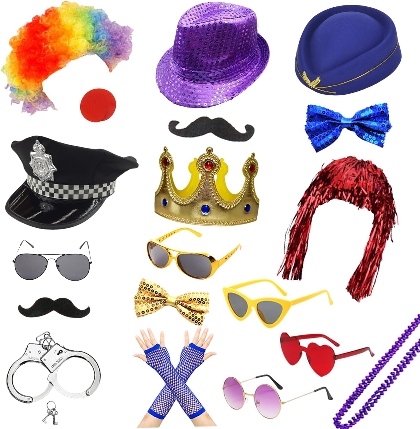 HEYTOP 21 Pcs Funny Photo Booth Props Set for Adults