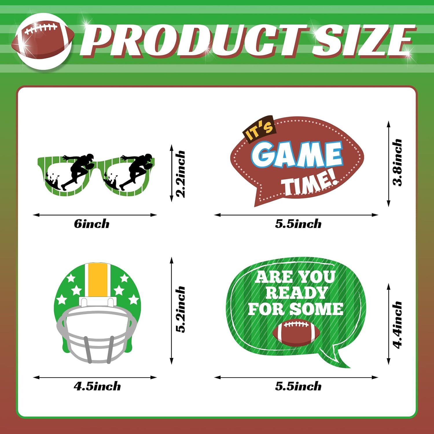 Maicaiffe Football Birthday Photo Booth Props - 24 Pcs