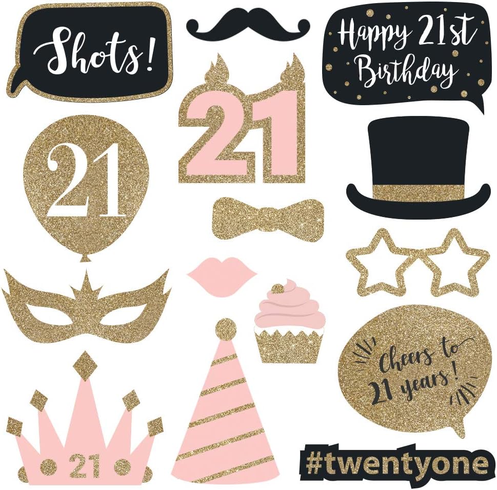 Perfect Occasion 21st Birthday Photo Booth Props Set of 30