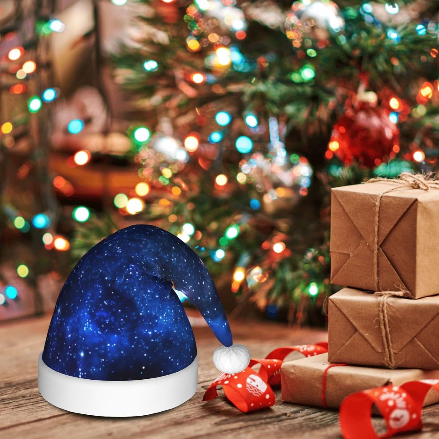 Personalized Santa Hat with Galaxy Night Print