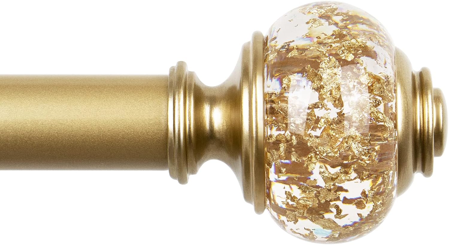 USFOOK 1 Inch Gold Curtain Rods 72-144 Inches Telescoping Single Rod