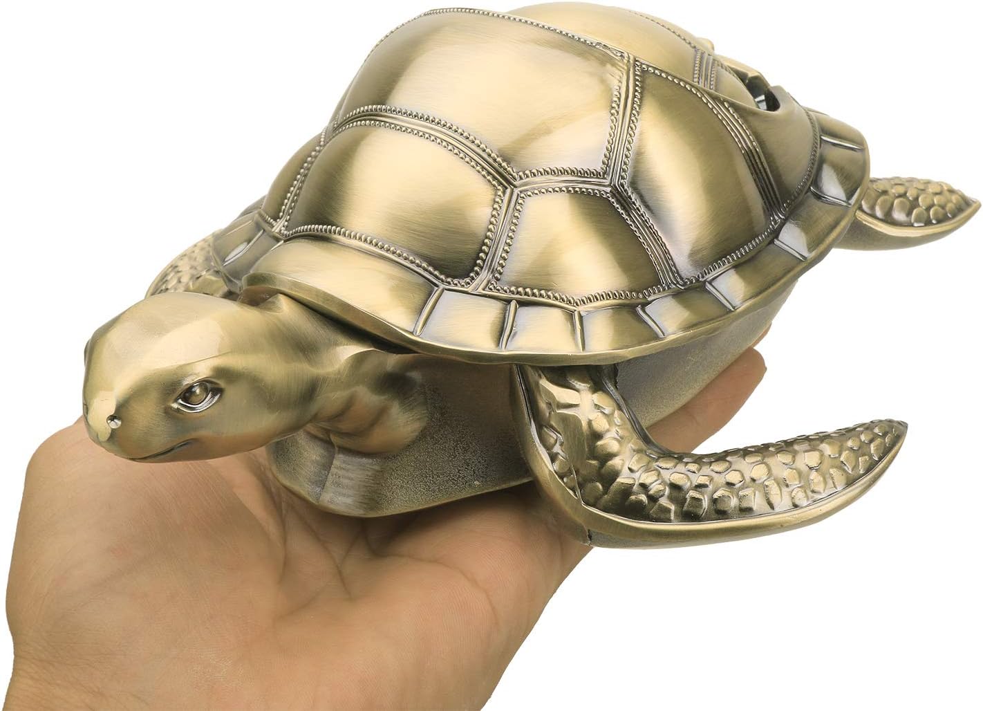 LAUYOO Vintage Turtle Windproof Ashtray with Lid