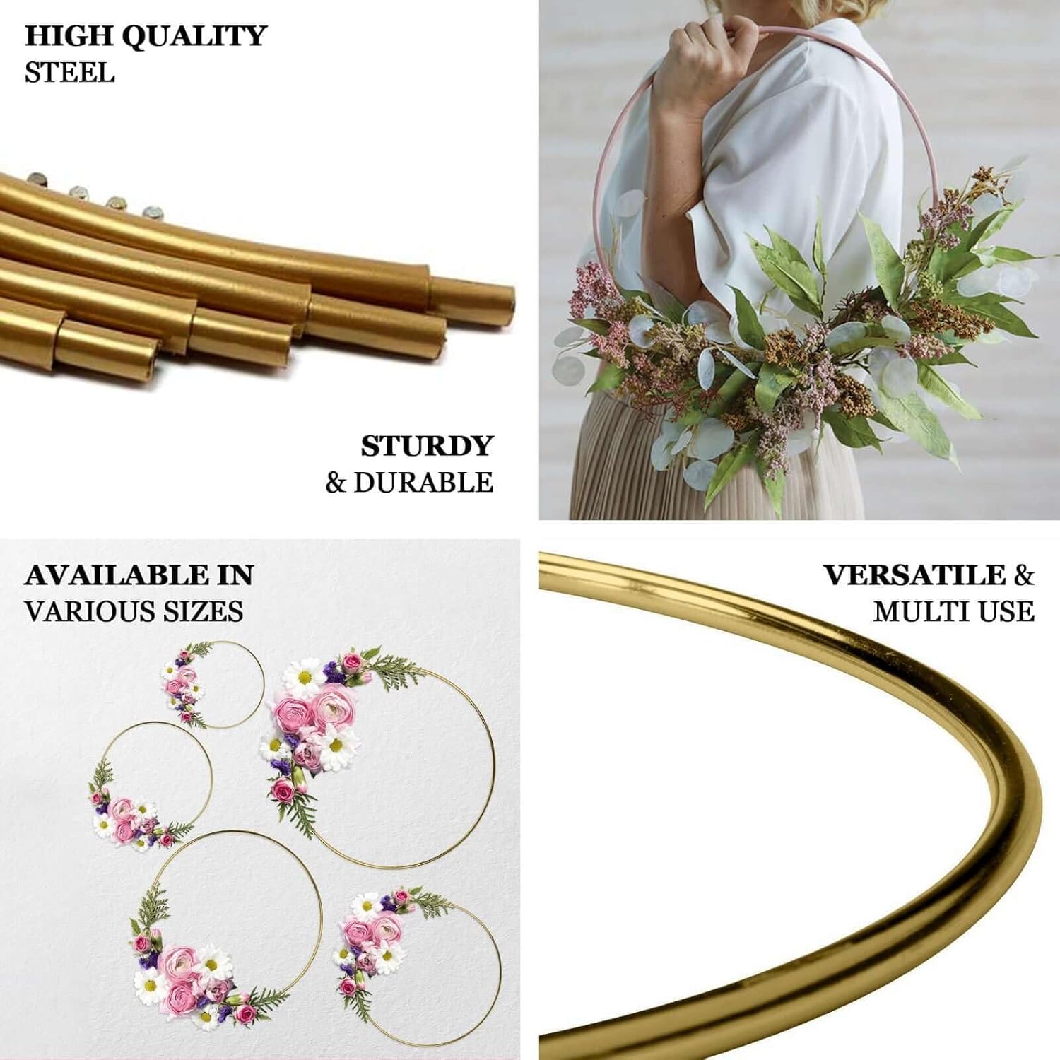 Efavormart 24 Inch Gold Metal Wreath Hoop Rings
