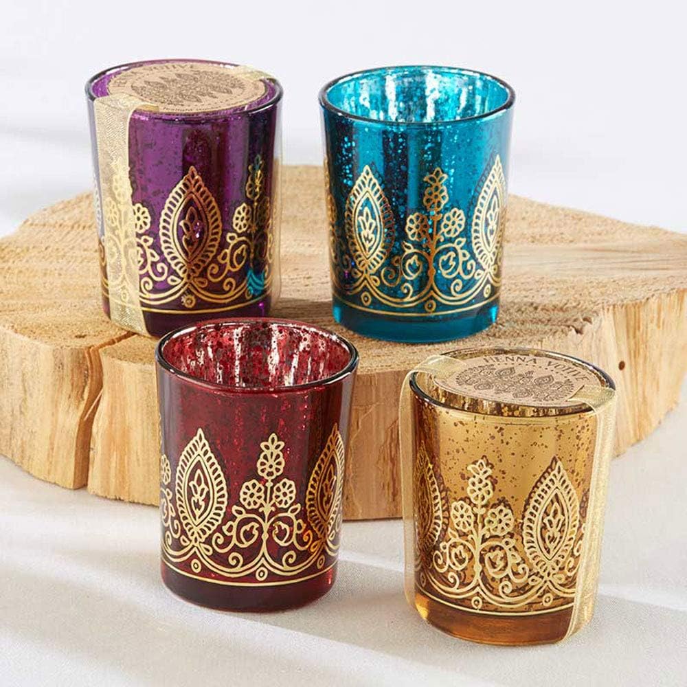 Kate Aspen Indian Jewel Henna Candle Holders Set of 4