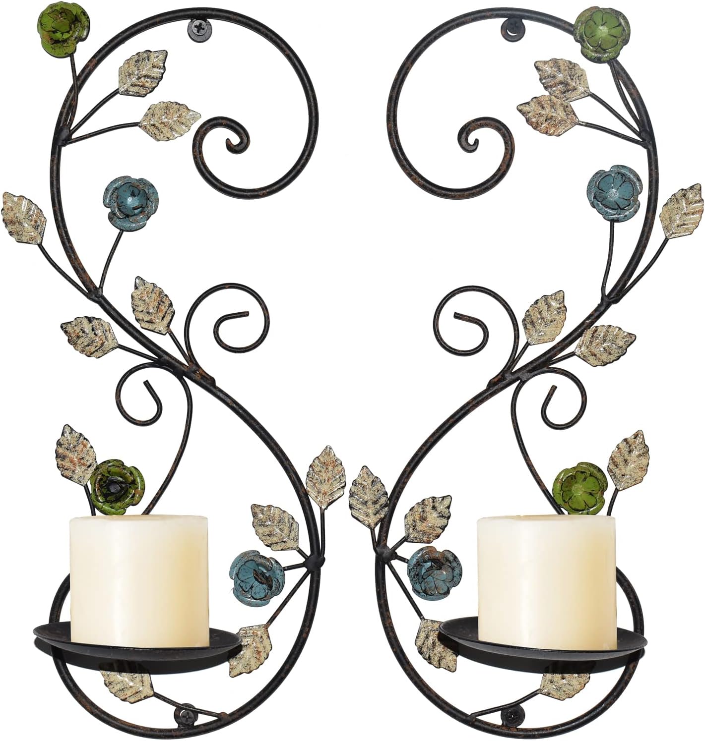 JUCONSIN Wall Sconces Candle Holder Set of 2