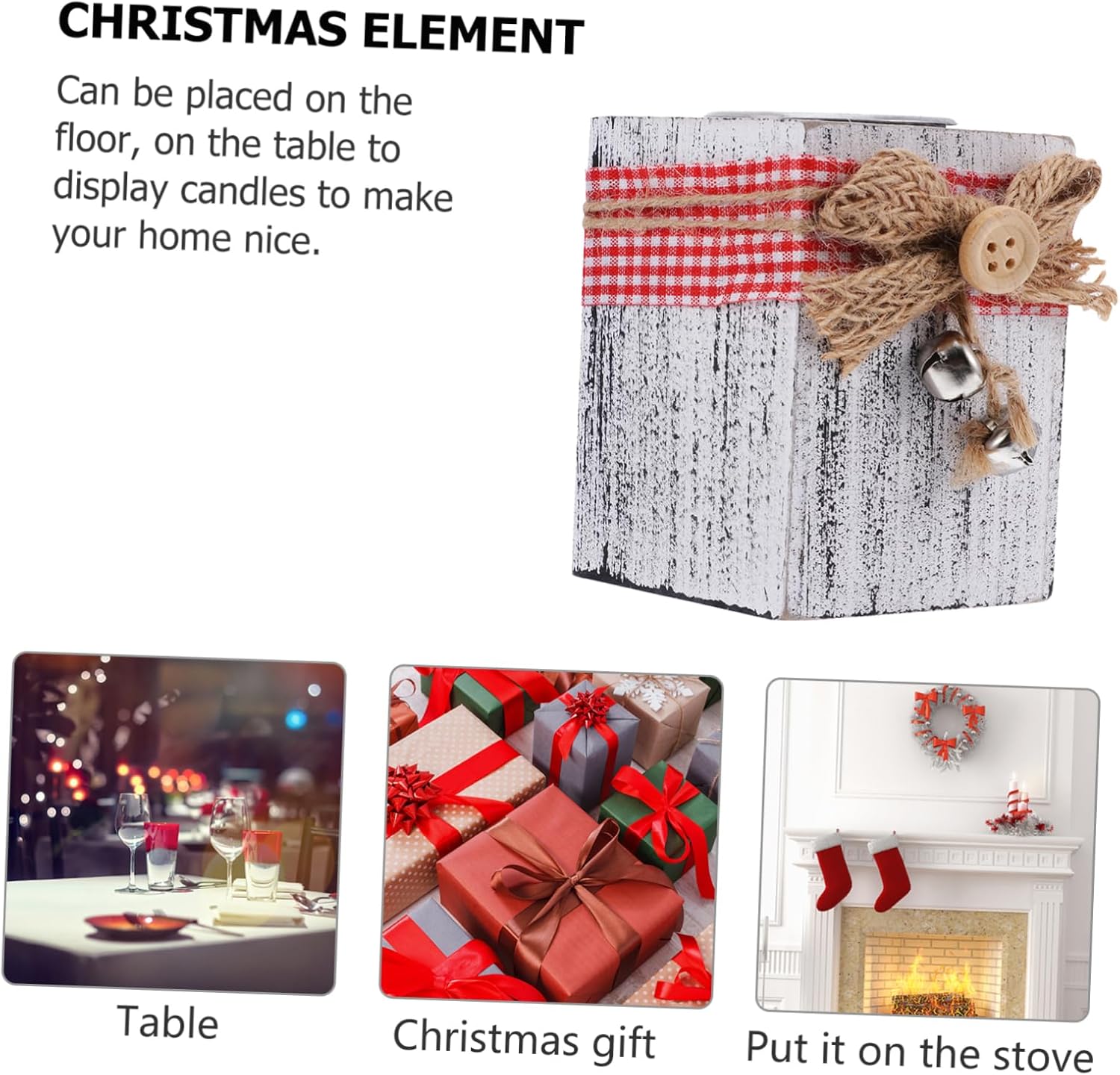 LIFKICH Wooden Candle Stand for Christmas Decor