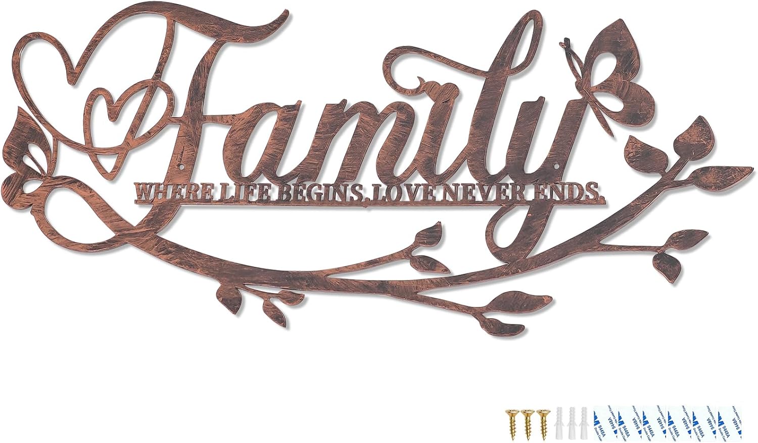 AUHOKY Family Love Wall Art Metal Sign Decor