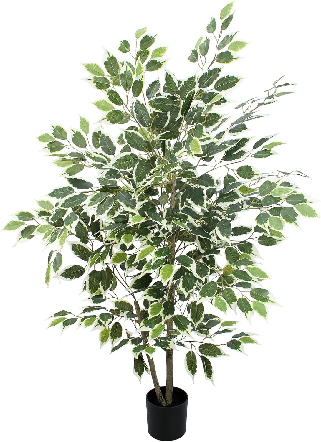 YEPDIN Artificial Ficus Tree 4 Feet Tall Silk Fake Tree with Pot