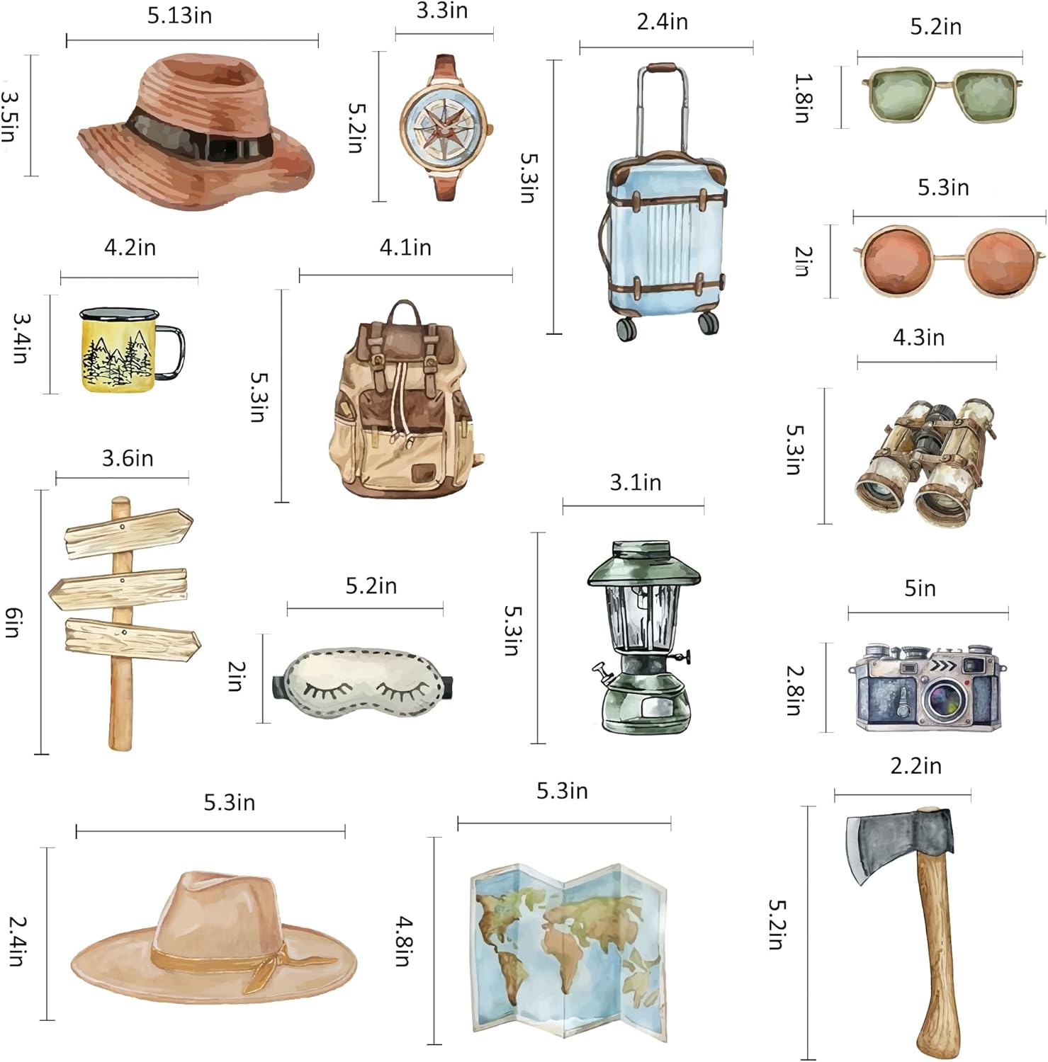 30Pcs Let The Adventure Begin Travel Themed Party Centerpieces Sticks Photo Booth Props