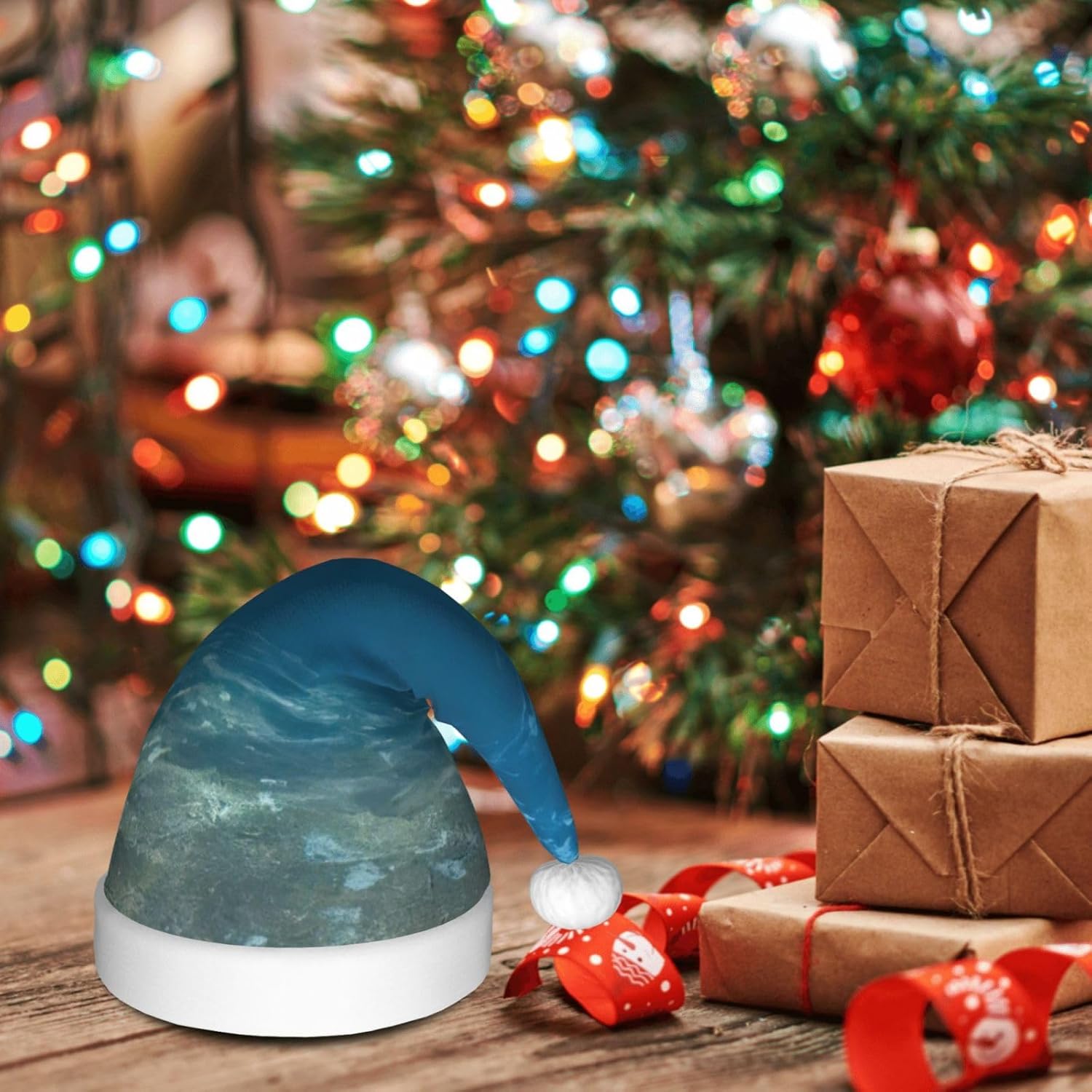 QinZheng Blue Ocean Seascape Santa Hat