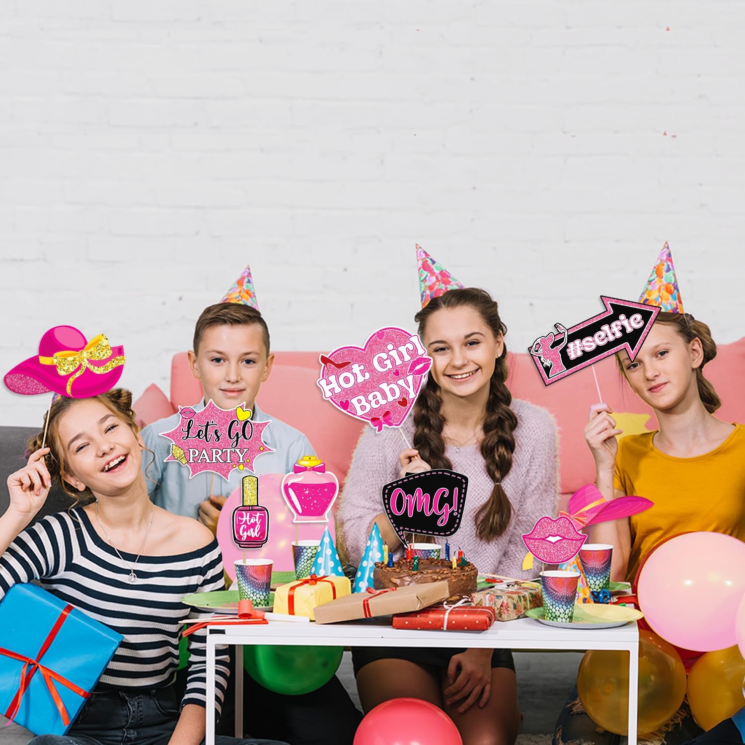 Hot Pink Girls Birthday Photo Booth Props